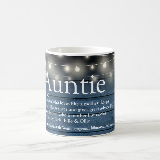 Mug Tante Tante Définition Éclairage de chaîne bleu ru (Centre)