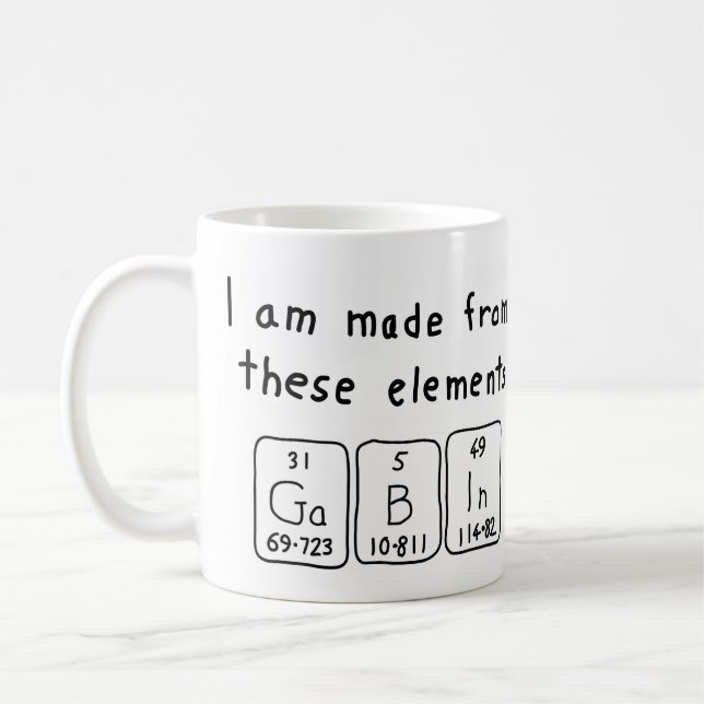 Mug Tapin de nom de table périodique Gabin (Gauche)
