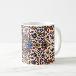 Mug Tapis Bleu Turc Persan Antique Oriental