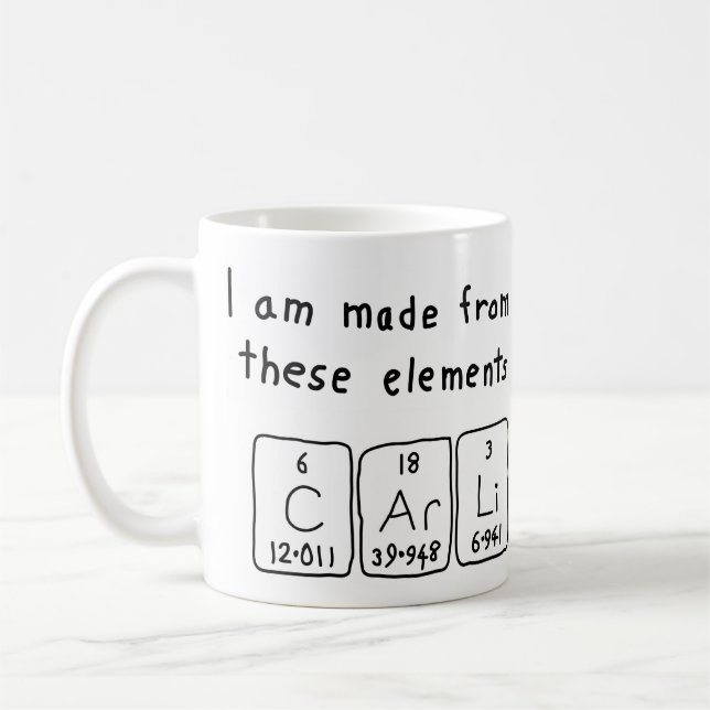 Mug Tapis Carli nom de table périodique (Gauche)