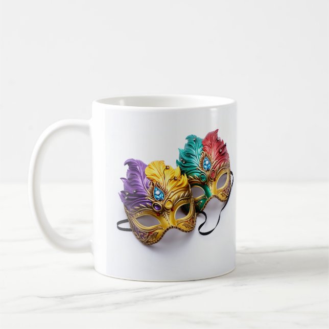 Mug Tapis coloré Mardi Gras masque (Gauche)