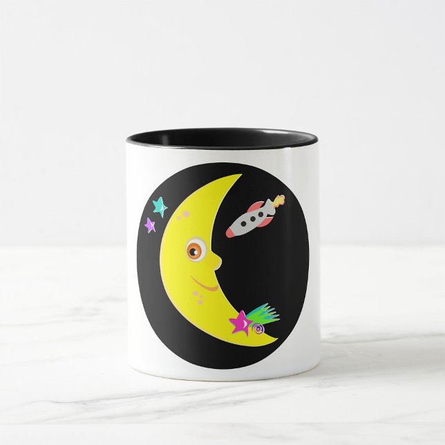 Mug Tapis de fusée de la Lune de dessin (Créateur téléchargé)