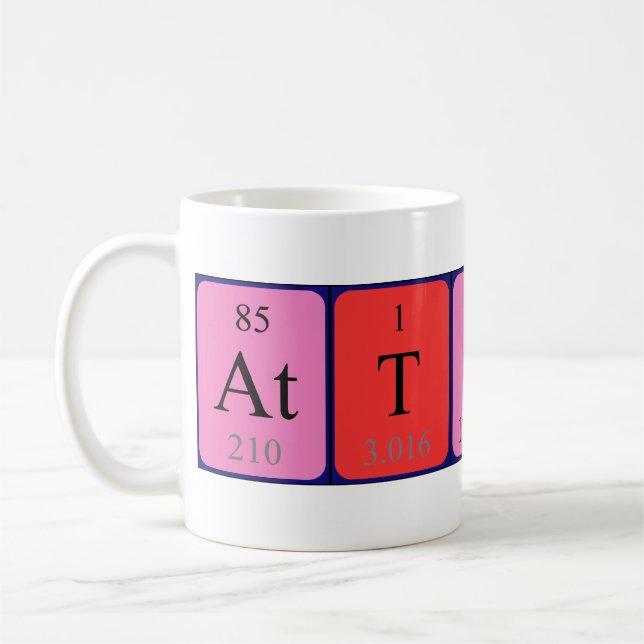 Mug Tapis de nom de table périodique Atticus (Gauche)