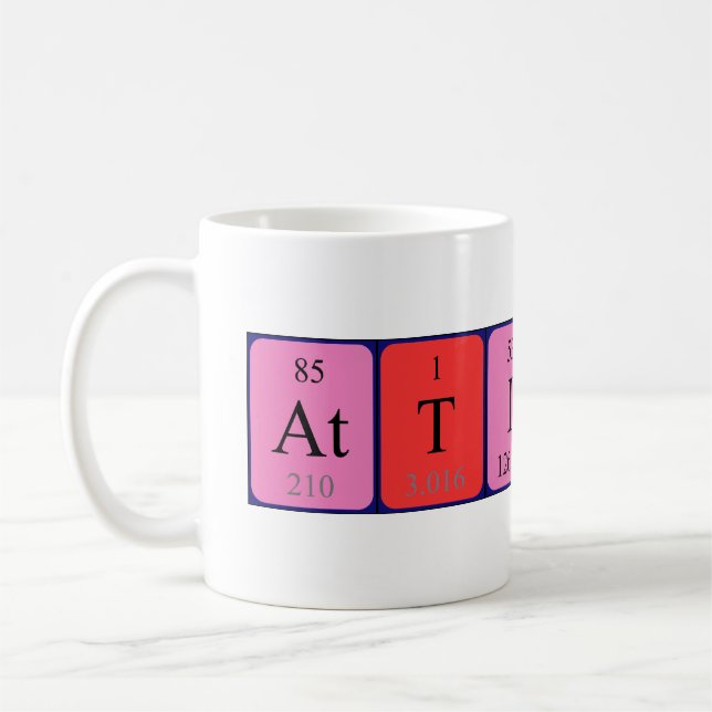Mug Tapis de nom de table périodique Atticus (Gauche)