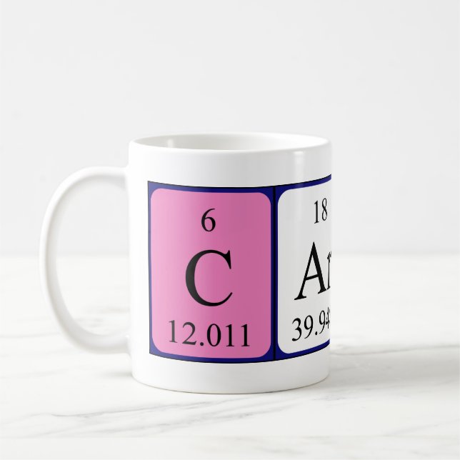 Mug Tapis de nom de table périodique Carlino (Gauche)