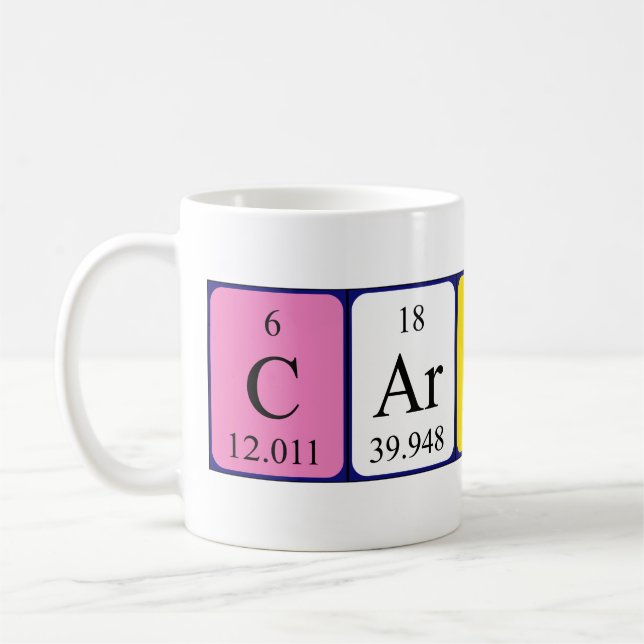 Mug Tapis de nom de table périodique Carlino (Gauche)