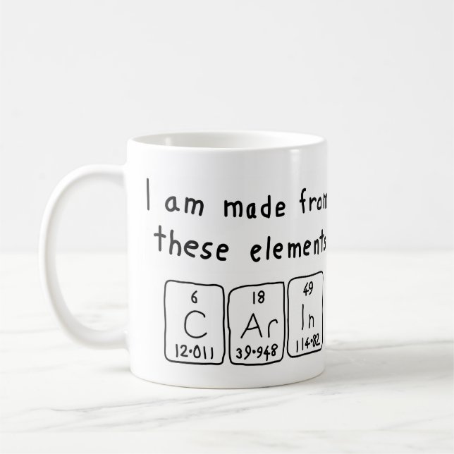 Mug Tapis de nom de table périodique de la carcasse (Gauche)