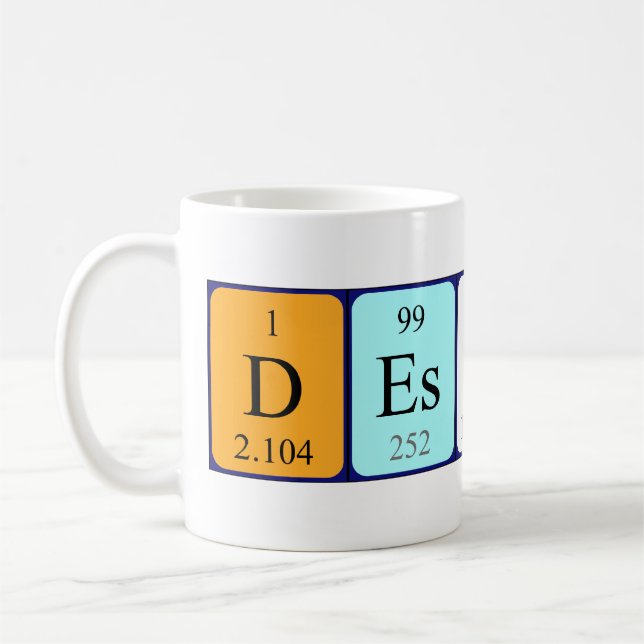 Mug Tapis de nom de table périodique Deshaun (Gauche)