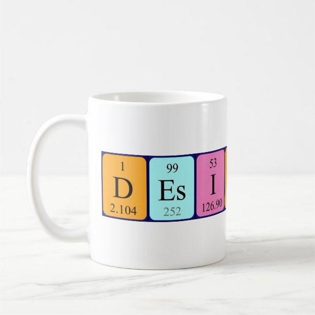 Mug Tapis de nom de table périodique Desiderio (Gauche)