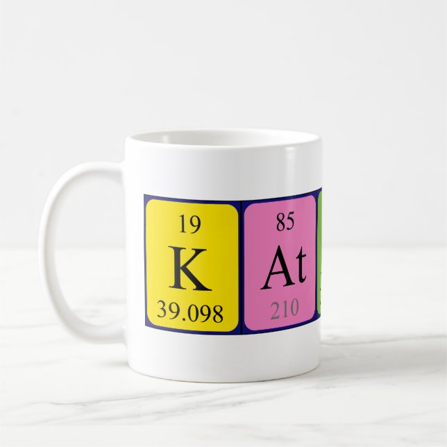 Mug Tapis de nom de table périodique Katalin (Gauche)