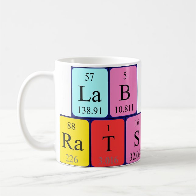 Mug Tapis de nom de table périodique Lab Rats (Gauche)