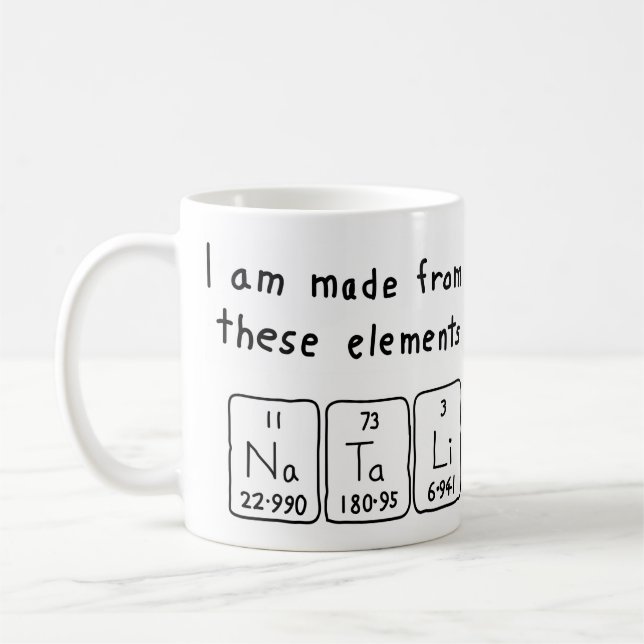 Mug Tapis de nom de table périodique Natali (Gauche)