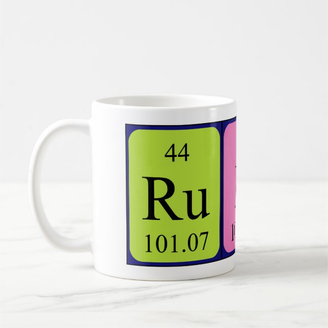 Mug Tapis de nom de table périodique Rubin (Gauche)