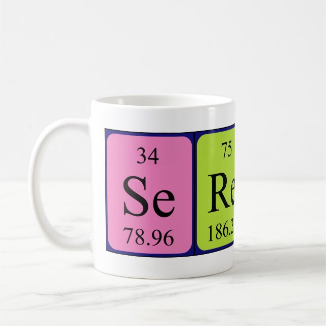 Mug Tapis de nom de table périodique Sereina (Gauche)