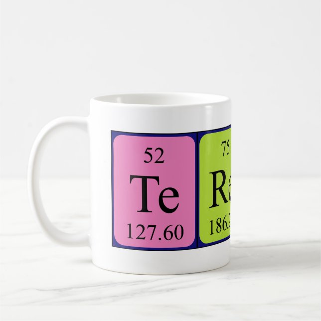 Mug Tapis de nom de table périodique Terence (Gauche)