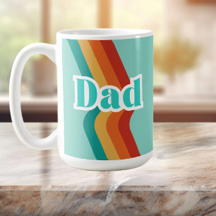 Mug Tapis papa rétro, bleu turquoise avec Fête des pèr