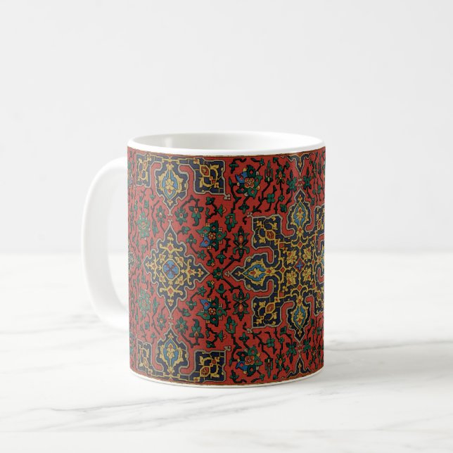 Mug Tapis Perse Tapis Rouge Bleu classique (Devant gauche)