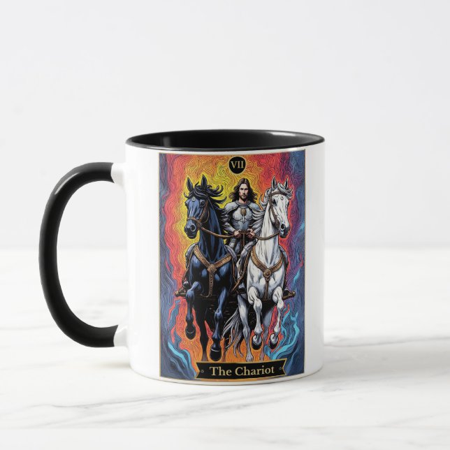 Mug Tarot Card Illustration, The Chariot (Gauche)