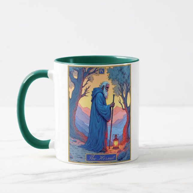 Mug Tarot Card Illustration, The Hermit (Gauche)