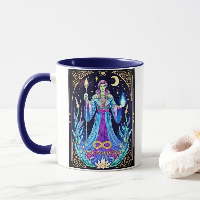 Mug Tarot Card Illustration, The Magician (Avec donut)
