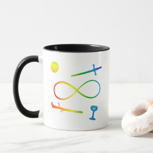 Mug Tarot Lemniscate : Magicien & Éléments Arc-en-ciel