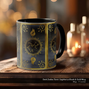 Mug Tarot Zodiac foncé : Sagittaire Noir & Or