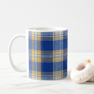 Mug Tartan à carreaux bleu et jaune 