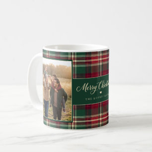 Mug Tartan à Carreaux Personnalisé avec Deux Photos de