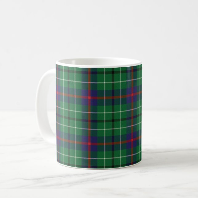 Mug Tartan Clan Duncan Plaid Vert Rouge Bleu Check (Devant gauche)