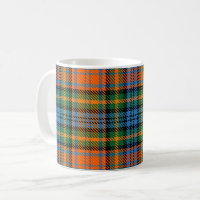 Tartan Clan Murray Plaid Orange Blue Check