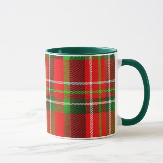 Mug Tartan de Noël Motif rouge/vert plaid (Droite)
