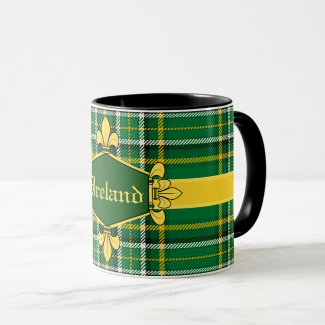 Mug Tartan national de l'Irlande, personnaliser avec (Devant droit)