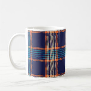 Mug Tartan plaid, texture marine colorée.