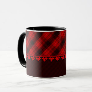Mug tartan rouge brun Abstrait sans soudure à damiers 