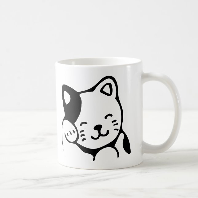 Mug Tasse. Chat de monogramme (Droite)