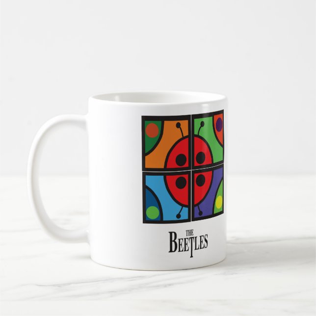 Mug "Tasse de café graphique des scarabées" (Gauche)