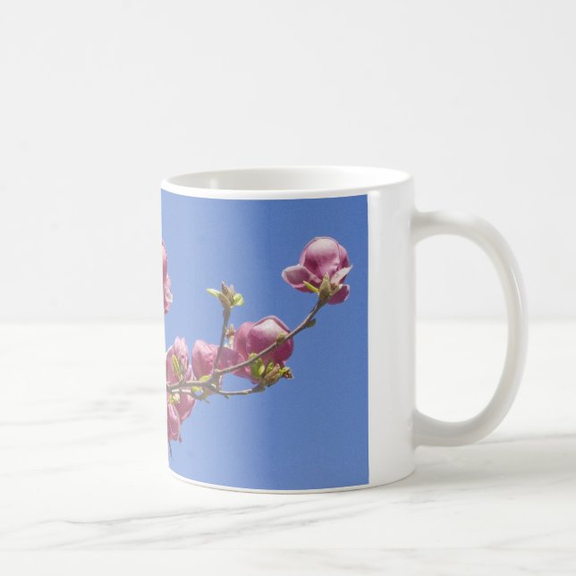 Mug Tasse, magnolias, branche des fleurs (Droite)