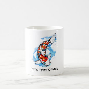 Mug Tatouage oriental frais de nuage de carpe de Koi