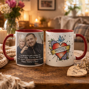 Mug Tattoo Drôle Personnalisé Photo de la Fête des Mèr