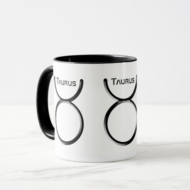 Mug TAURUS, Conception abstraite du signe zodiaque, (Devant gauche)