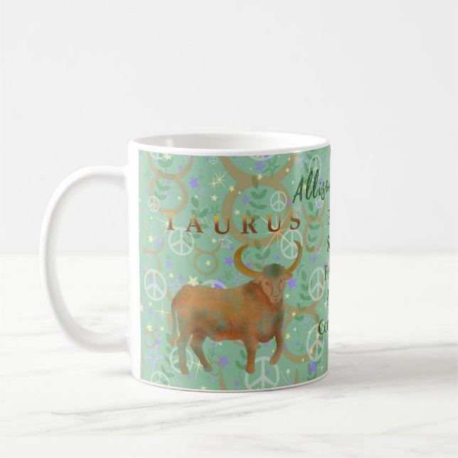 Mug Taurus Modern Zodiac Traits Personnalisés (Gauche)