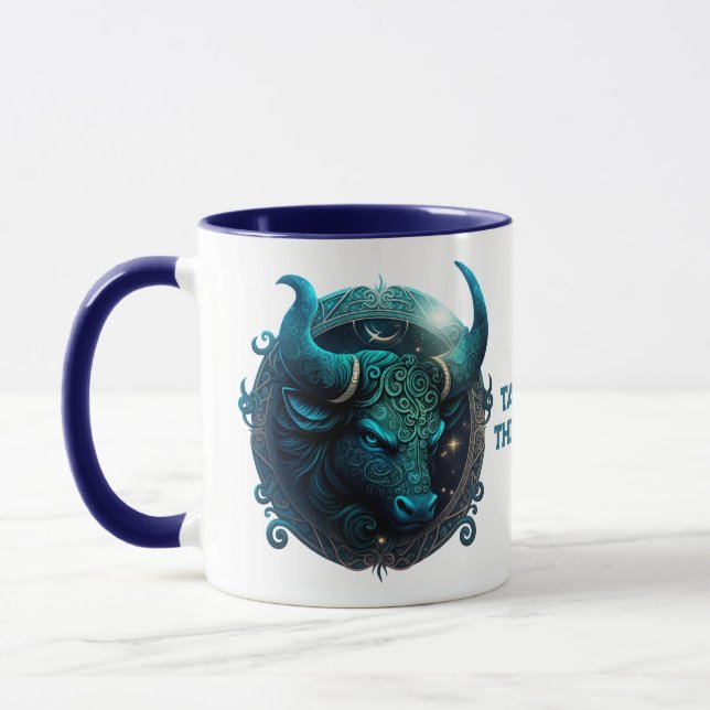 Mug Taurus personnalisé L'astrologie du zodiaque Bull (Gauche)