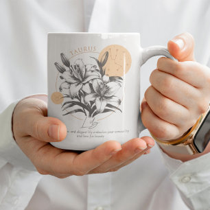 Mug Taurus zodiac fleur de naissance mois anniversaire