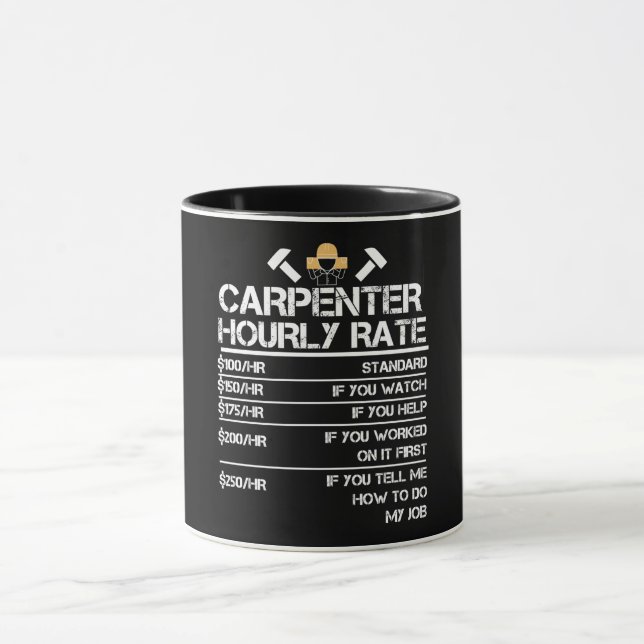 Mug Taux horaire du charpentier (Centre)