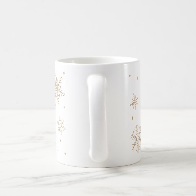Mug Taza copos de nieve dorados (Poignée)