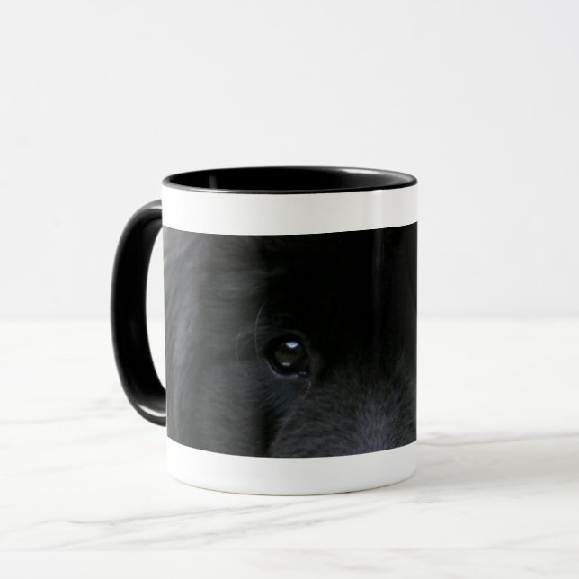 Mug Taza de café con ojos de perro negro (Devant gauche)