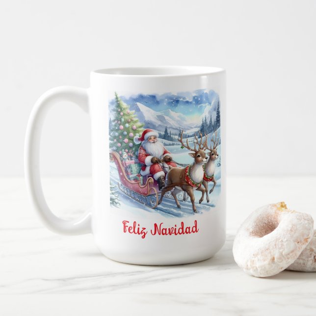 Mug Taza de Café Santa Claus (Avec donut)