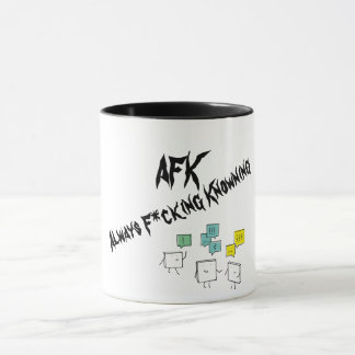 Mug Taza de Cerámica Negra Mate 'AFK' (Always F*cking