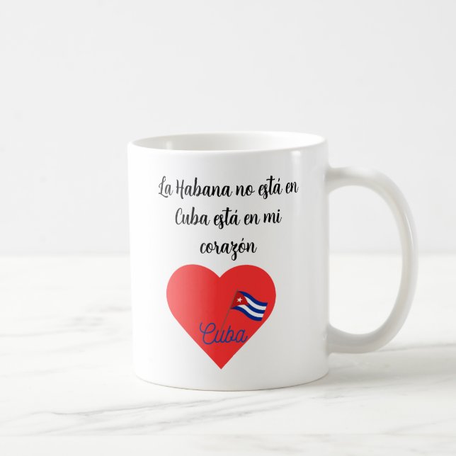 Mug Taza imagen de Habana con frase exilio (Droite)