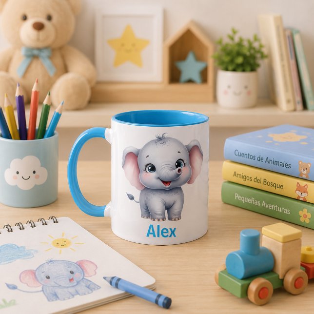 Mug Taza para niños personalizada con diseño de animal (Créateur téléchargé)
